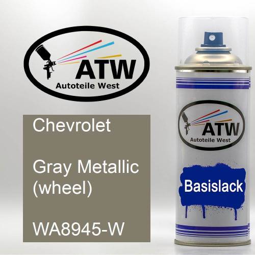 Chevrolet, Gray Metallic (wheel), WA8945-W: 400ml Sprühdose, von ATW Autoteile West.